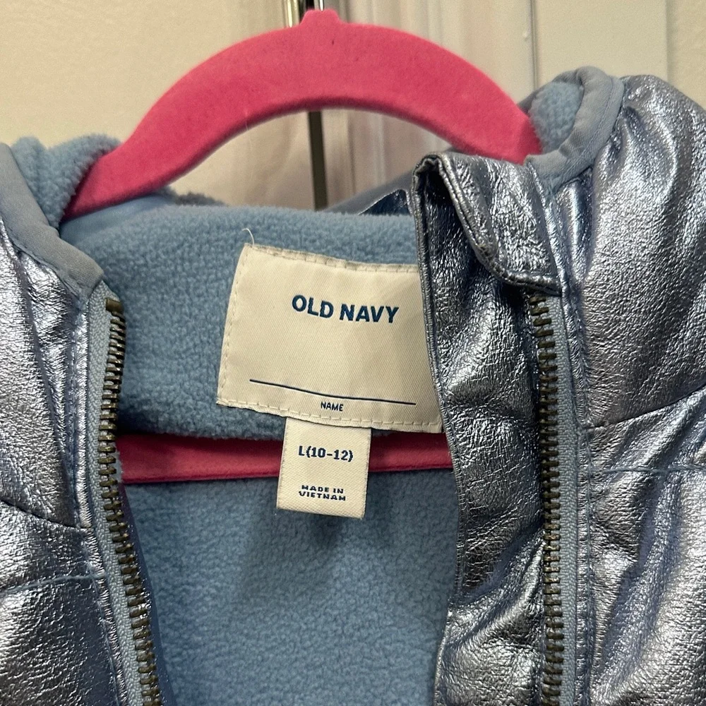 Old Navy Kids Shiny Blue Puffer Jacket